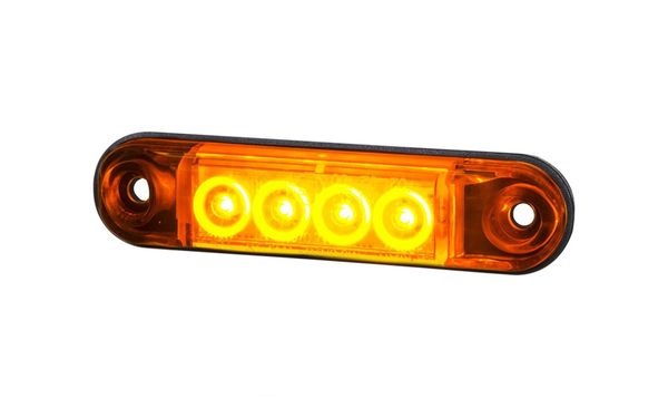 Orange slim markeringslys med 4 LED 77,5mm 
